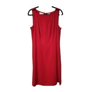 Dress |sz| 10 Liz Claiborne Red Length 39 inch Formal Office, Event . Workwear